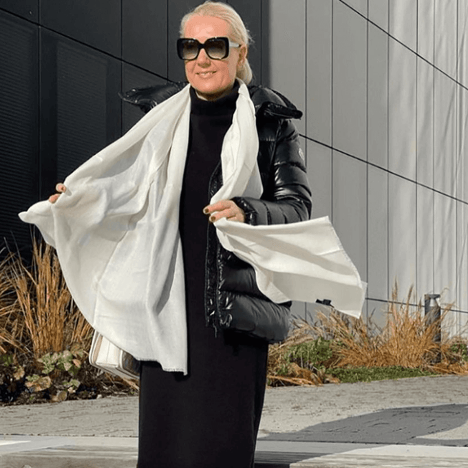 PRE ORDER: Classic Ivory Cashmere and Silk Wrap