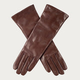 Ladies Chocolate Brown Cashmere Lined Leather Gloves