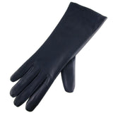 Navy Blue Leather Gloves with Cashmere Lining 1