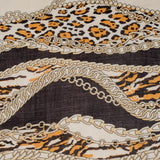 Leopard and Chains Cashmere and Silk Scarf