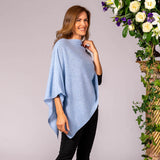 Baby Blue Knitted Cashmere Poncho