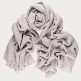 Super Luxe Dove Grey Basket Weave Cashmere Shawl