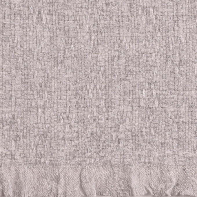 Super Luxe Dove Grey Basket Weave Cashmere Shawl