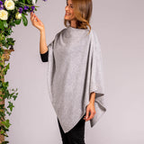 Dove Grey Knitted Cashmere Poncho