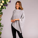 Dove Grey Knitted Cashmere Poncho