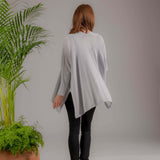 Silver Grey Cotton Blend Cardigan