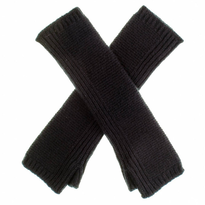 Long Black Cashmere Wrist Warmers