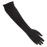 Long Black Satin Gloves