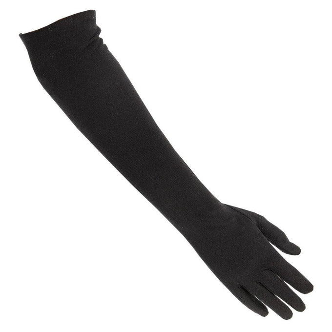 Long Black Satin Gloves