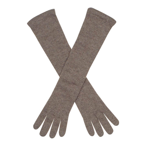 Long Nutmeg Brown Italian Cashmere Gloves