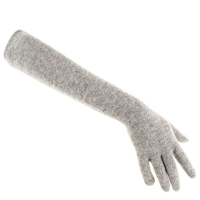 Long Grey Italian Cashmere Gloves