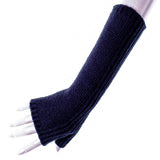 Long Navy Cashmere Wrist Warmers 2
