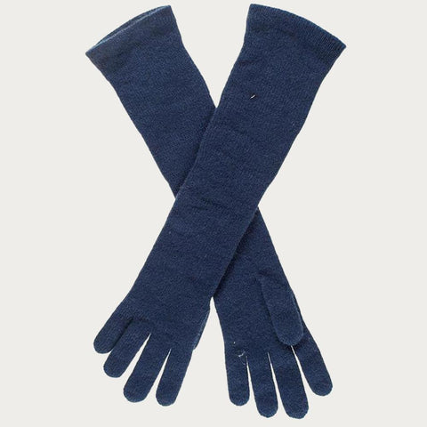 Long Navy Italian Cashmere Gloves