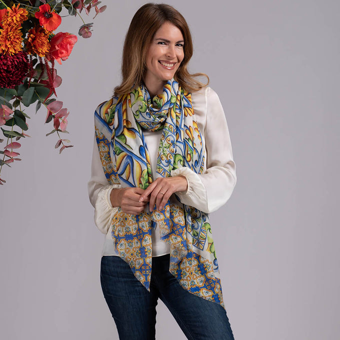 The Classics Trilogy - Majolica Cashmere and Silk Wrap