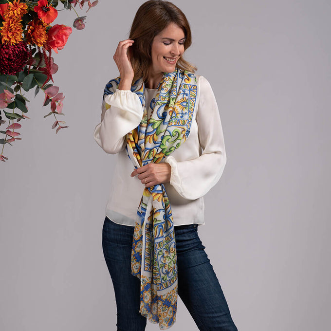 The Classics Trilogy - Majolica Cashmere and Silk Wrap