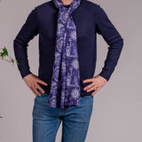Marine Navy Silk Twill Scarf