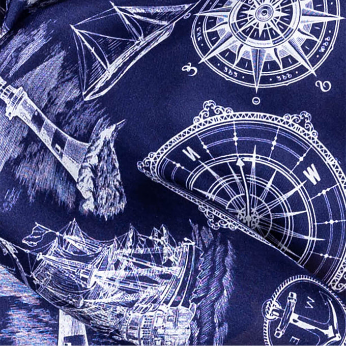 Marine Navy Silk Twill Scarf