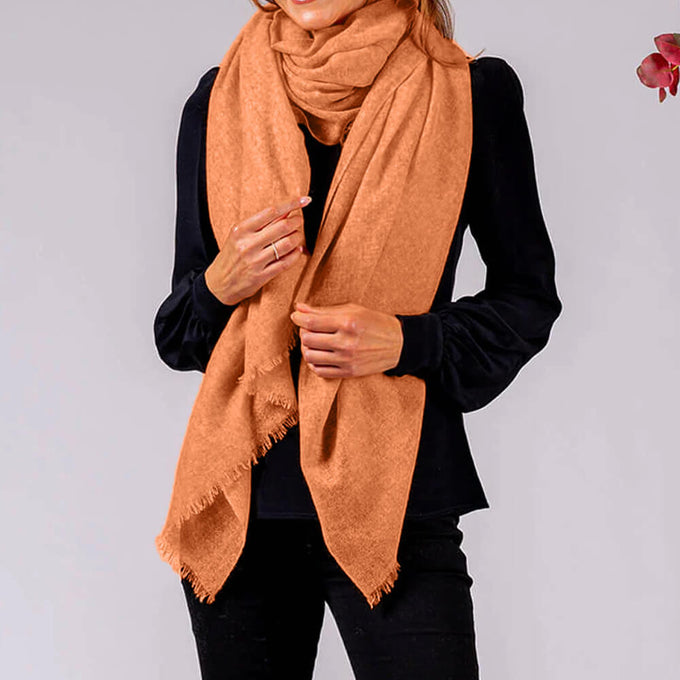 Marmalade Orange Gossamer Cashmere Shawl
