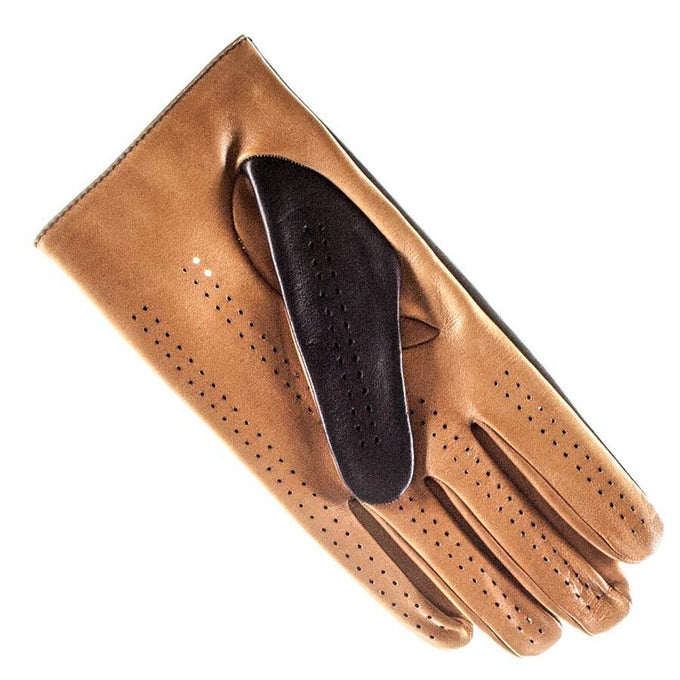 Black and Tan Leather Driving Gloves