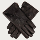 Men’s Black and Hazelnut Cashmere Lined Leather Gloves