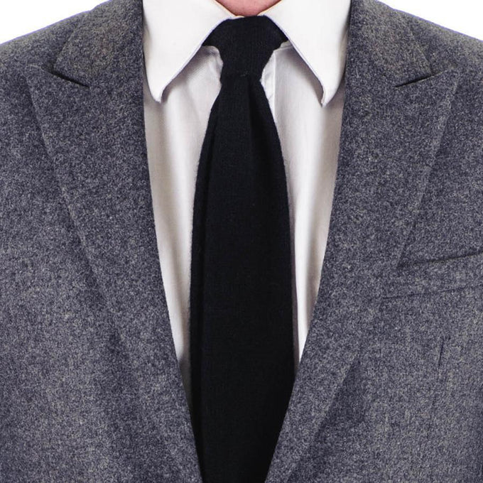 Black Knitted Cashmere Tie