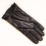 Men's Black Rabbit Fur Lined Leather Gloves