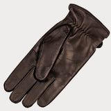 Men’s Black Cashmere Lined Leather Gloves with Strap