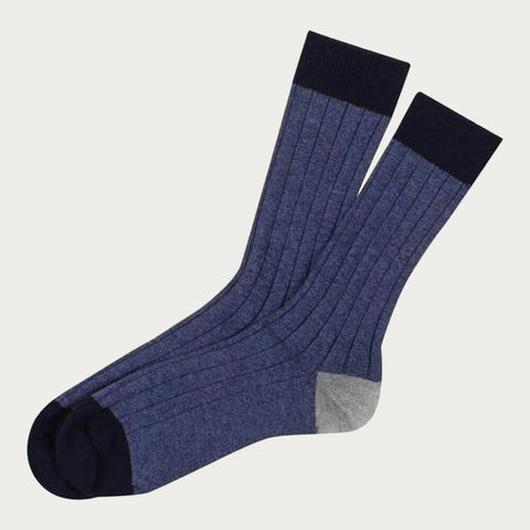 Navy, Air Force Blue and Grey Cashmere Socks