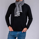 Charcoal and Cream Interwoven Cashmere Scarf