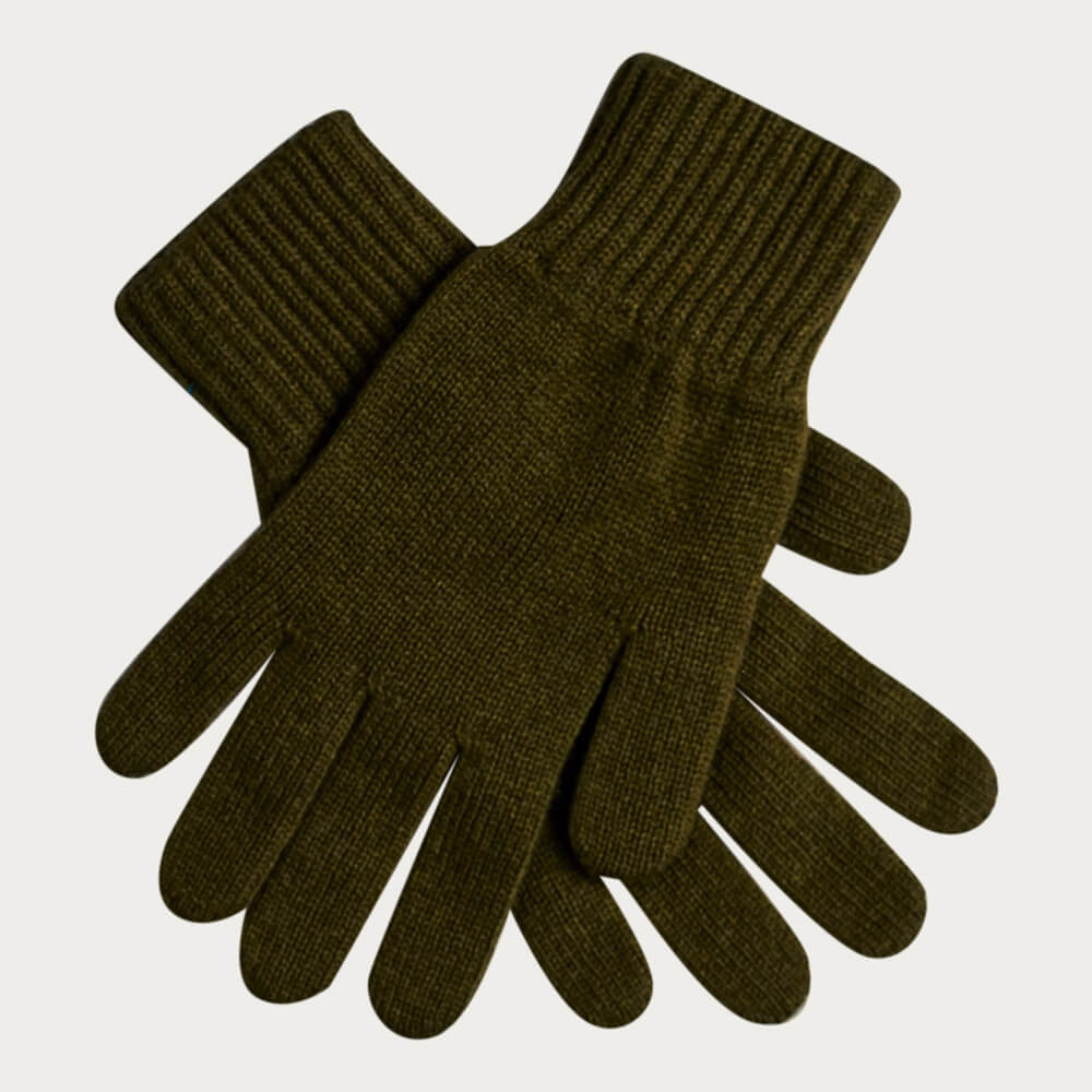 Men s Green Cashmere Gloves Black