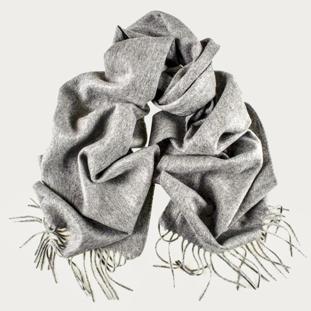 Men's Grey Cashmere Scarf Black.co.uk