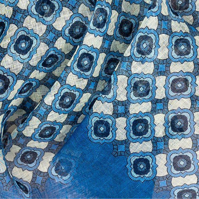 Azure Italian Linen Scarf