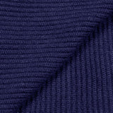 Navy Rib Knit Cashmere Scarf