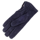 Navy Blue Suede Gloves with Cashmere Lining
