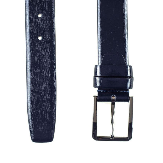 Navy Textured Leather Belt 1