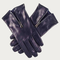 Mens leather gloves with zipper 2025
