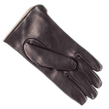 Men’s Black and Taupe Leather Gloves - Cashmere Lined