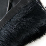 Black Leather Gloves with Rabbit Lining 3