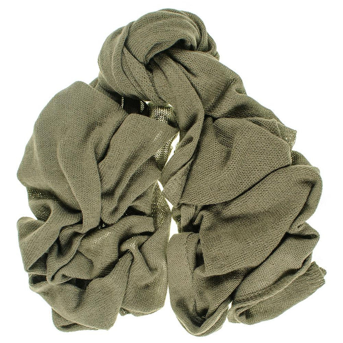 Oversized Military Green Knitted Cashmere Scarf