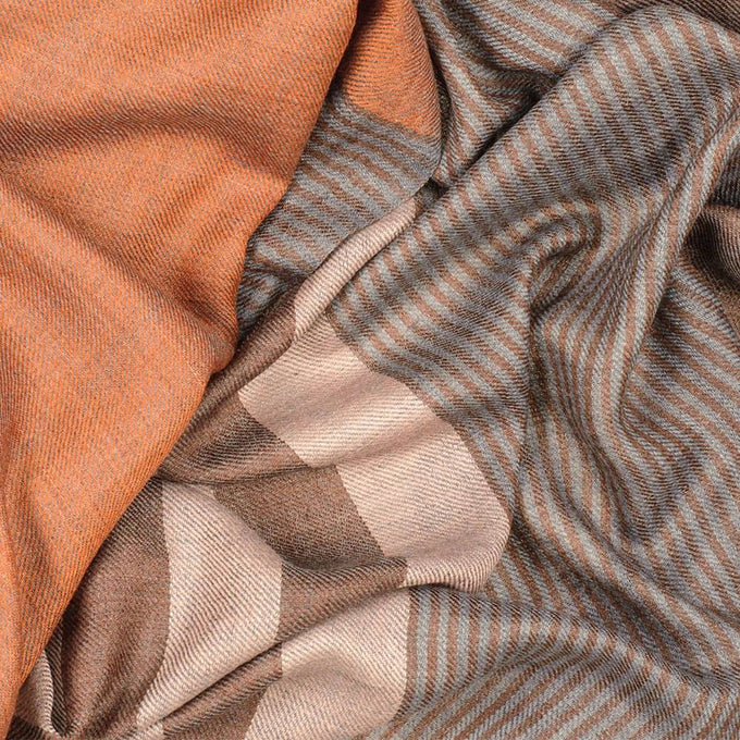 Montague Autumnal Wool and Silk Scarf