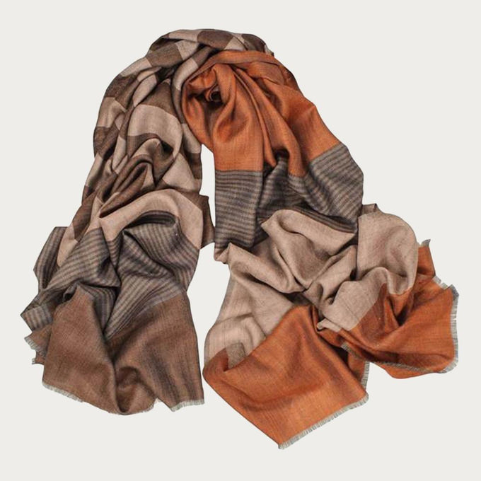 Montague Autumnal Wool and Silk Scarf