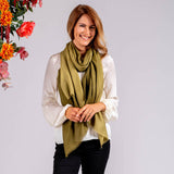 Moss Greens Shaded Cashmere and Silk Wrap
