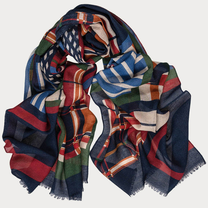Mantus Geometric Italian Wool Scarf