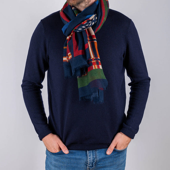 Mantus Geometric Italian Wool Scarf