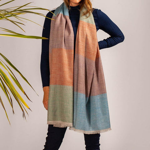 Muted Striped Cashmere Stole