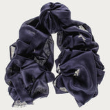 Classic Midnight Navy Cashmere and Silk Wrap