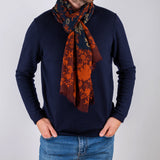 Orca Copper and Navy Italian Fine Wool Scarf