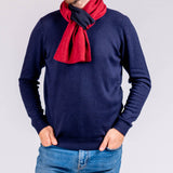Navy and Burgundy Double Faced Cashmere Neck Warmer