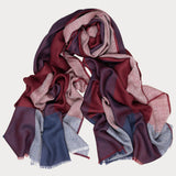 Haymarket Navy and Burgundy Silk and Wool Scarf