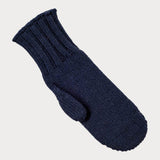 Navy Chunky Cable Knit Cashmere Mittens